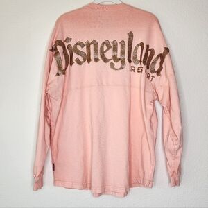 Disney Peach Pink Gold Gitter Puff Print Long Sleeve  Spirit Jersey M